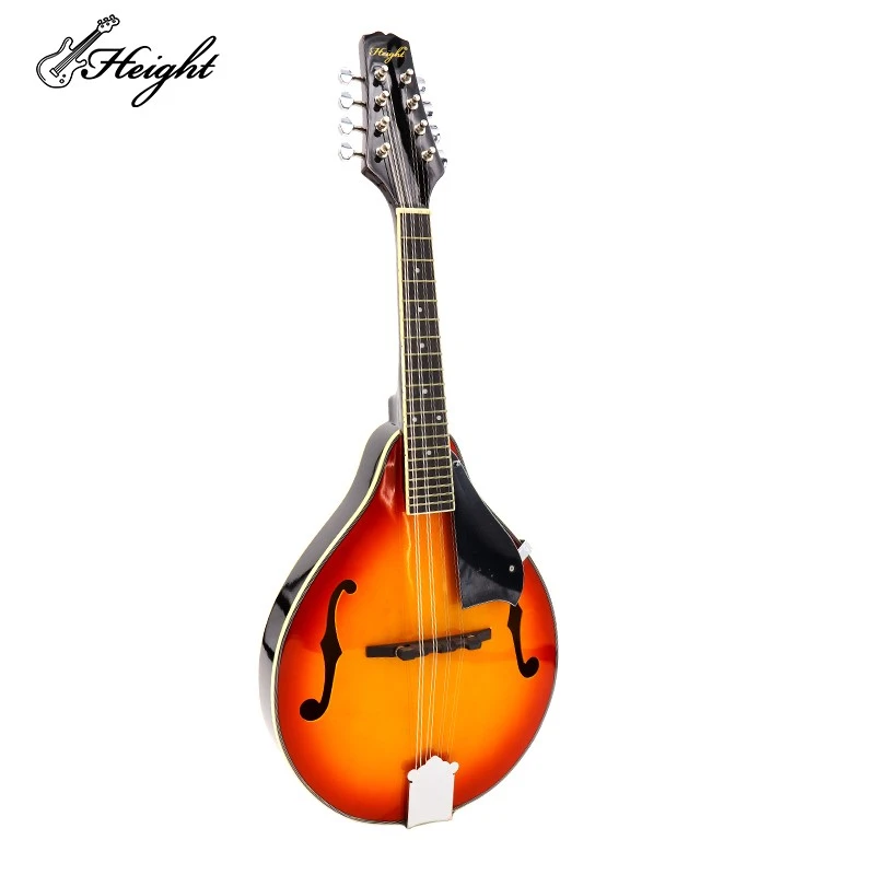A stunning full view of the sunburst A-Style Mandolin, showcasing its elegant design and exquisite craftsmanship. A stunning full view of the sunburst A-Style Mandolin, showcasing its elegant design and exquisite craftsmanship.
