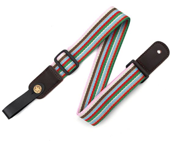 Soft Cotton Ukulele Strap With Genuine Leather